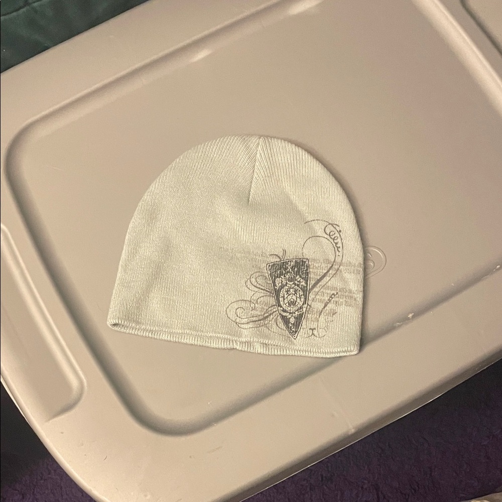Kids White Beanie Hat